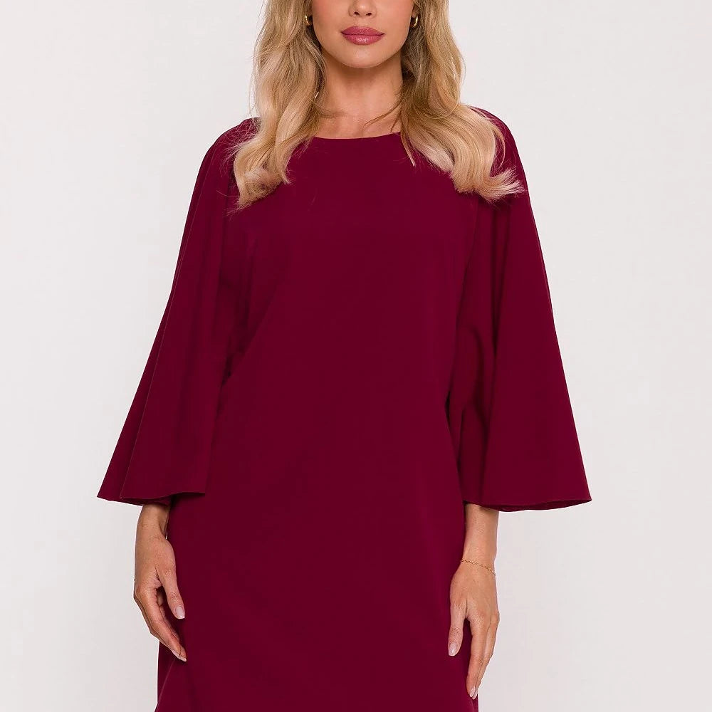 Trapeze Dress with Bat Sleeves