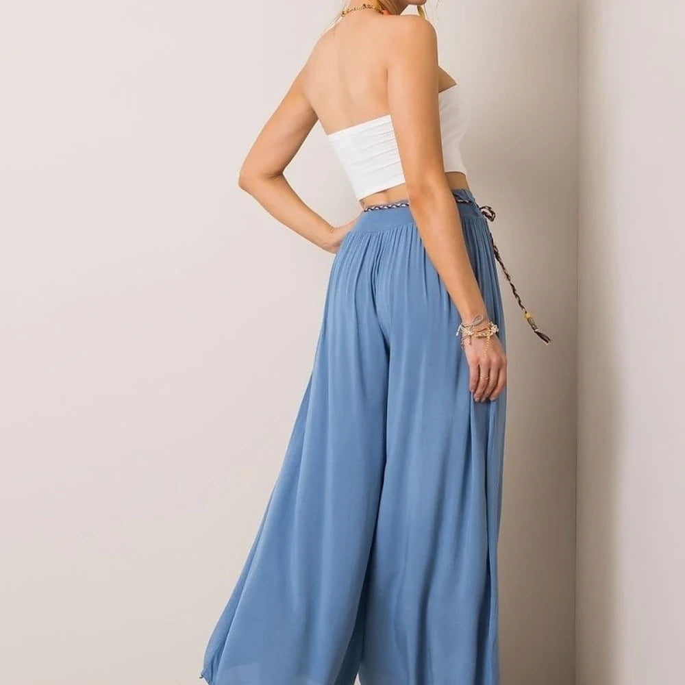 High-Waisted Wide-Leg Trousers