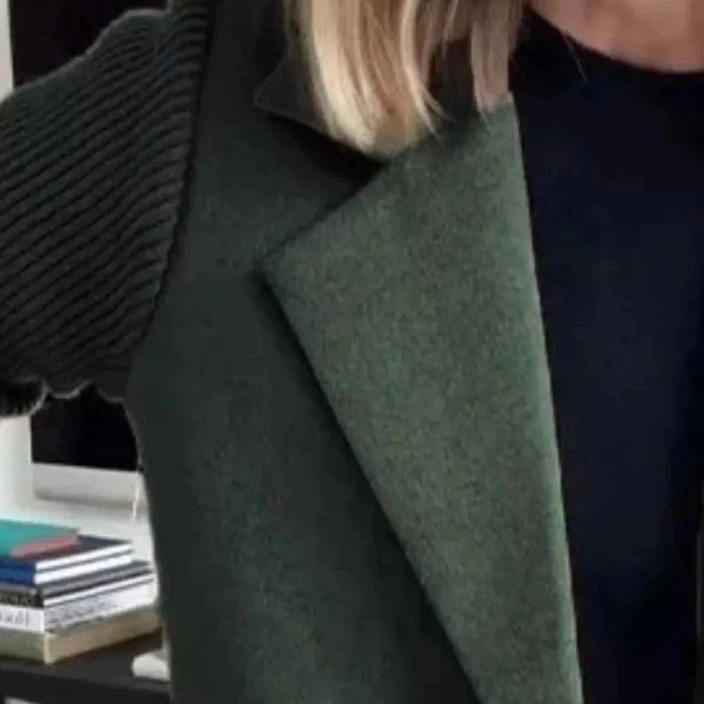 Lined Double-Breasted Knit Sleeve Outerwear