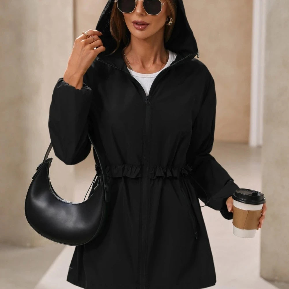 Waterproof Hooded Long Sleeve Windbreaker Jacket