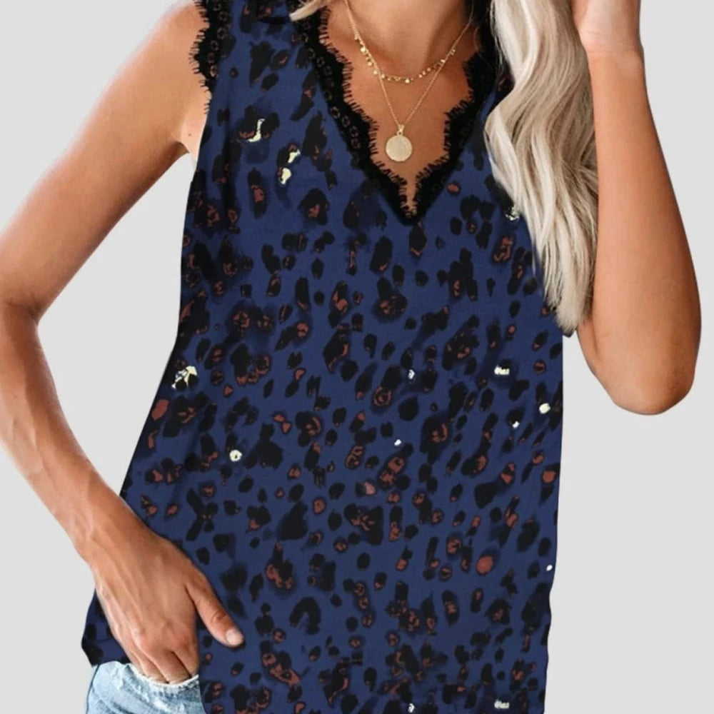 Lace Detail V-Neck Tank Top
