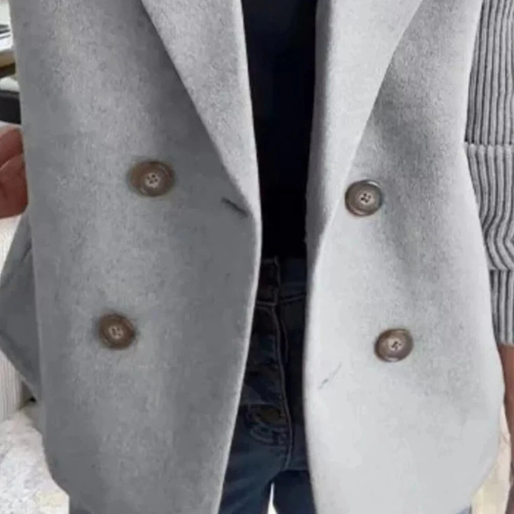 Women's Wool Blend Double-Breasted Blazer