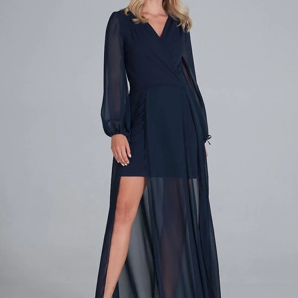 Maxi Chiffon Sleeve Evening Dress