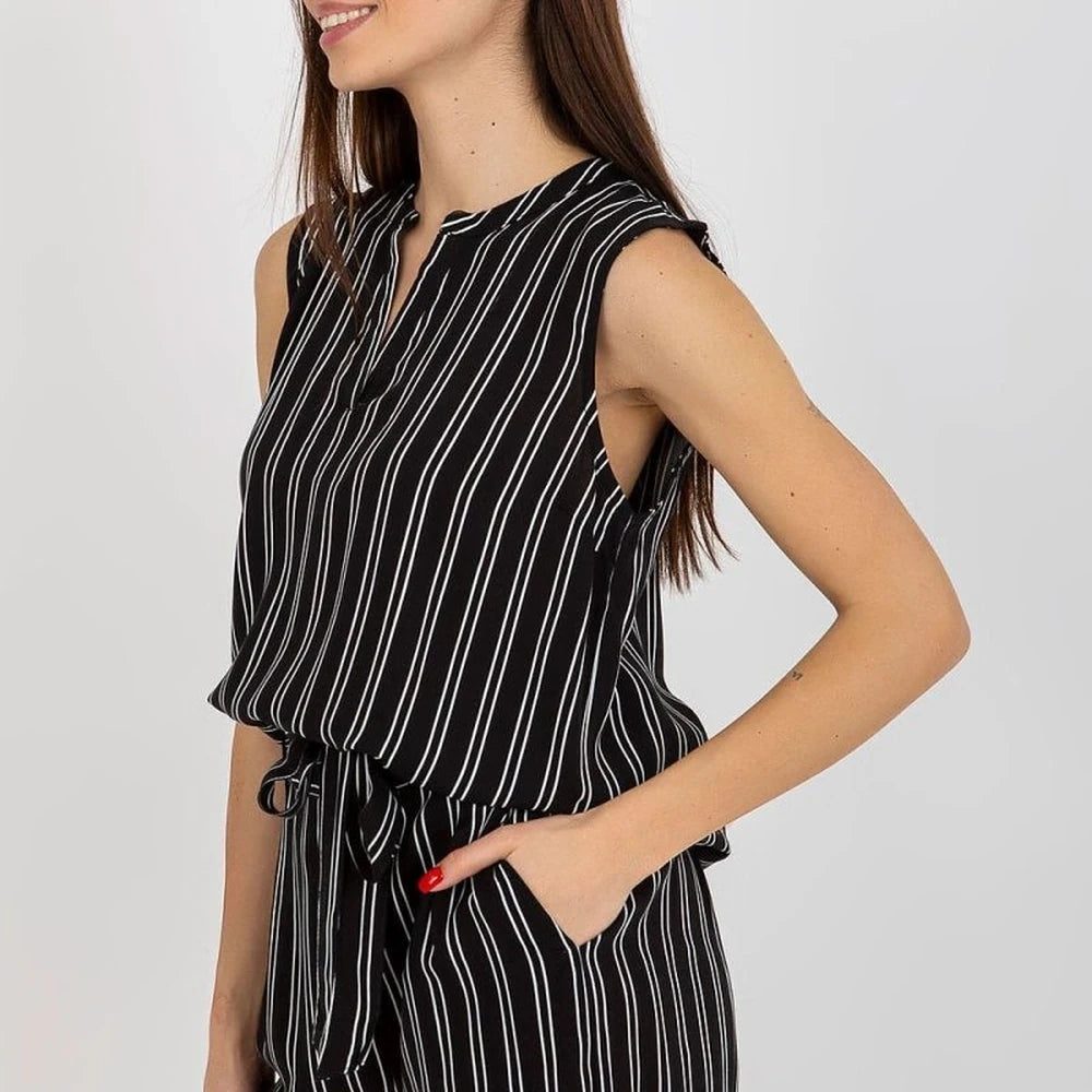 Heart Neck Sleeveless Viscose Blouse