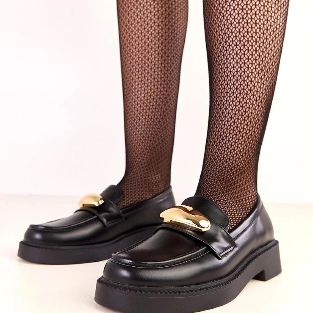 Women's Black Vegan Leather Loafers