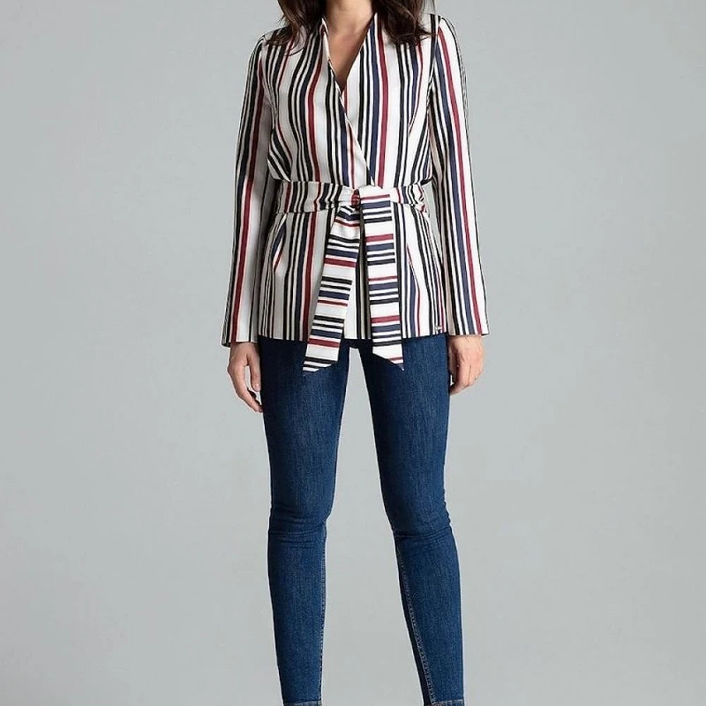 Floral Print Unlined Jacket with Sash