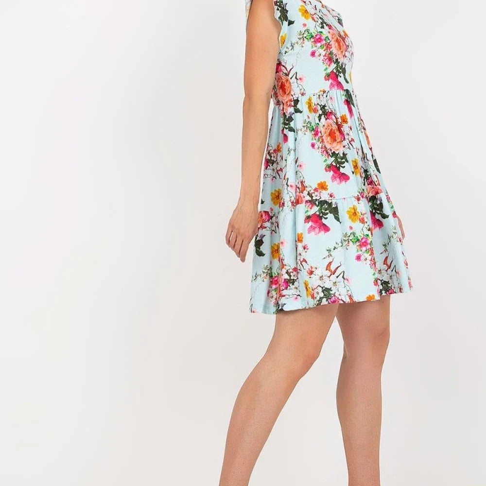 Floral Print Frill Hem Summer Dress