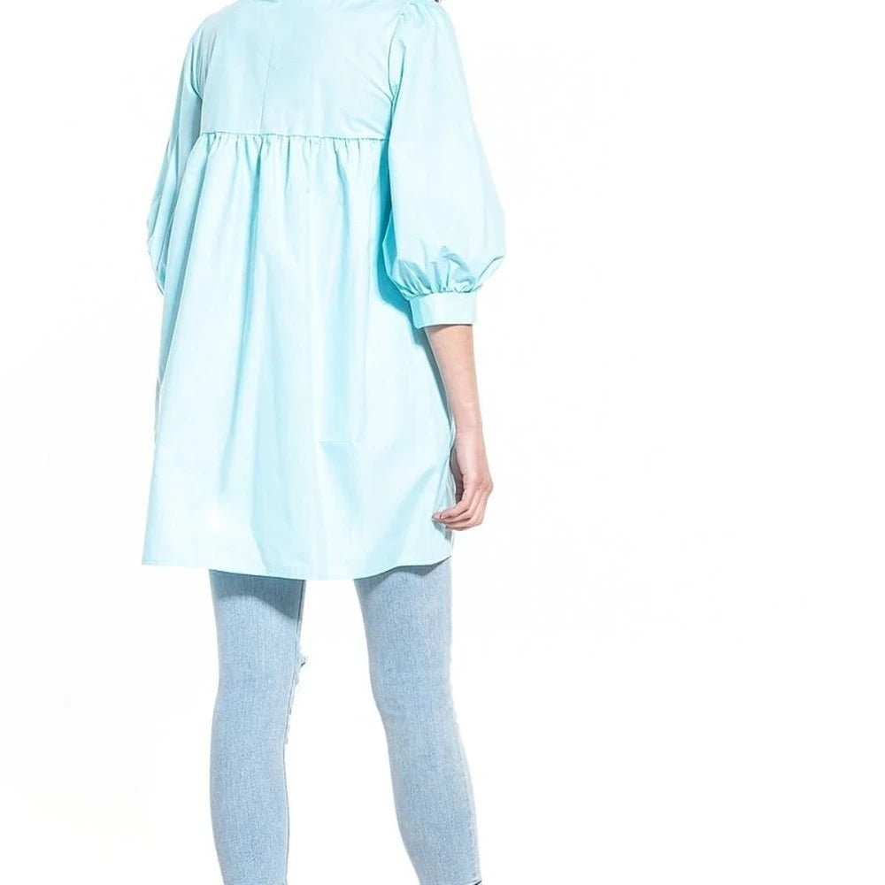 Pointed Neck Tunic Top - 100% Cotton