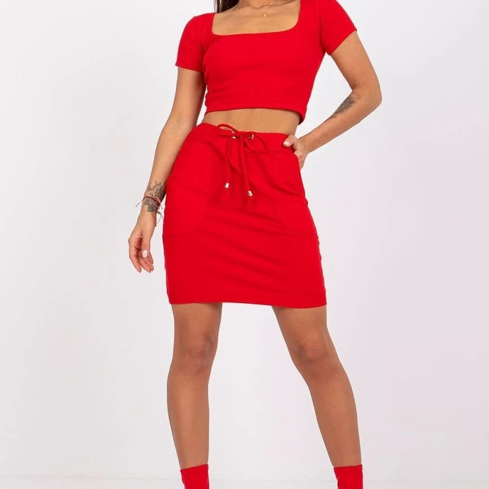 Cotton Spandex Mini Skirt