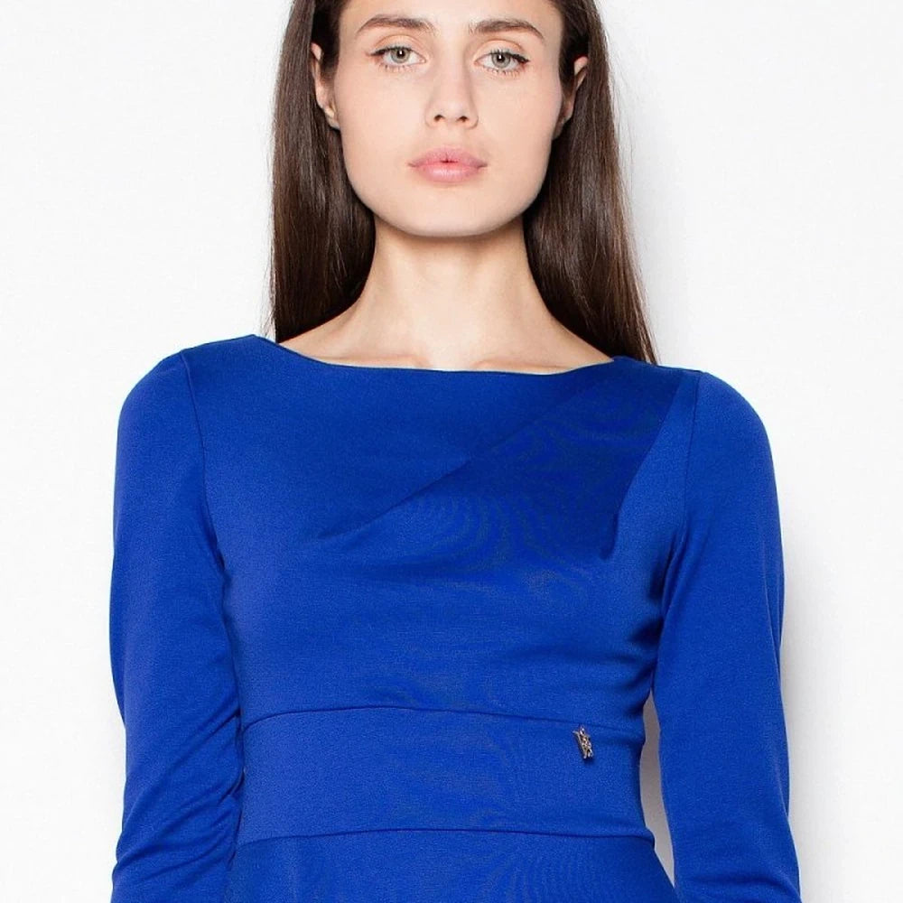Flared Day Dress with Back Zipper