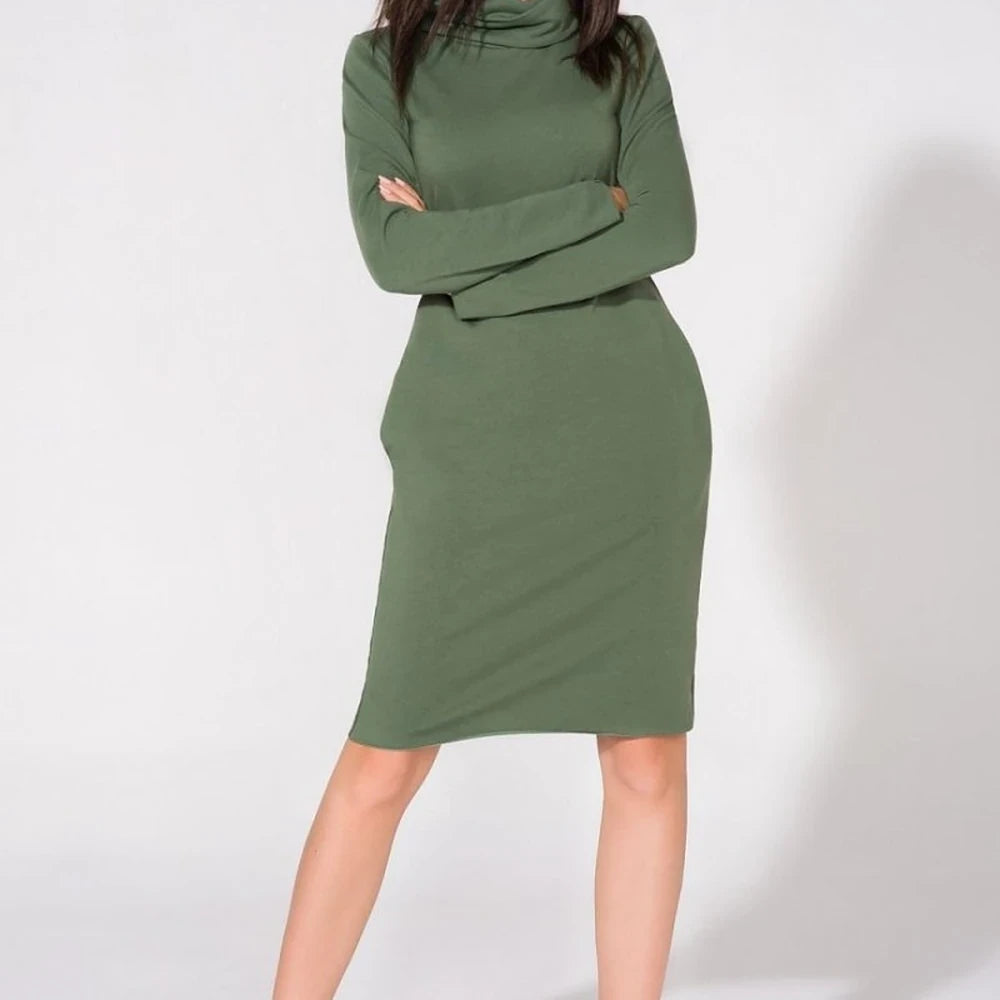 Knit Dress with Pockets and Raw Hem