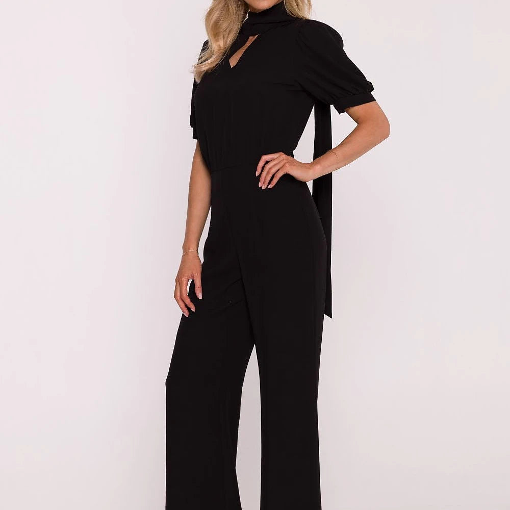 Women's Elegant Suit V-Neck Wide Leg Trousers