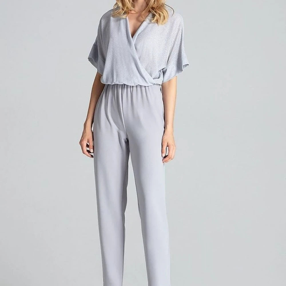 Elegant Navy Jumpsuit with Tapered Legs