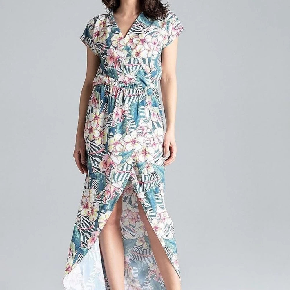 Green Kimono Sleeve Maxi Dress with Slit