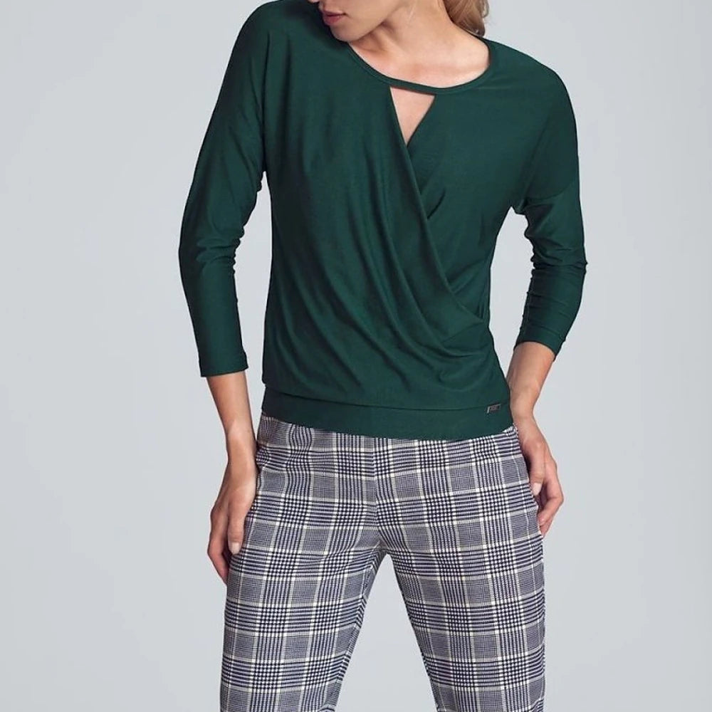 Chic Envelope Neckline Blouse