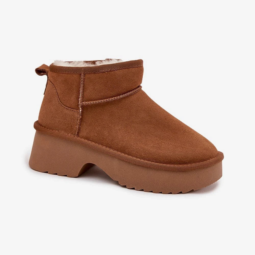 Women's Suede Snow Boots with Fur Lining