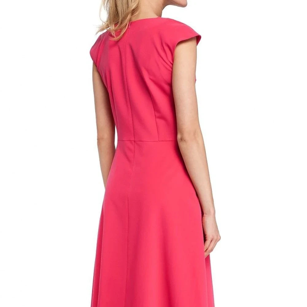 Classic Midi Dress with Pleated Skirt