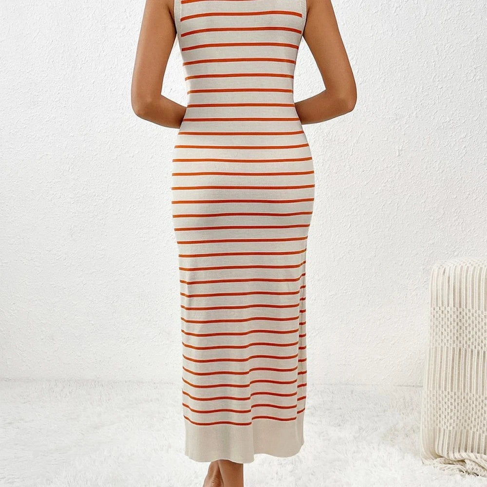Round Neck Midi Knit Dress