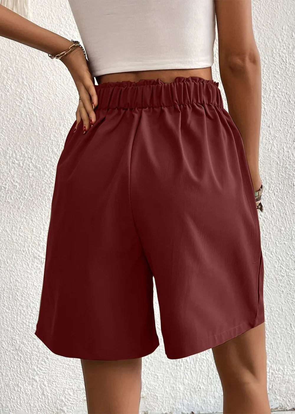 Pocketed Drawstring Waist Shorts