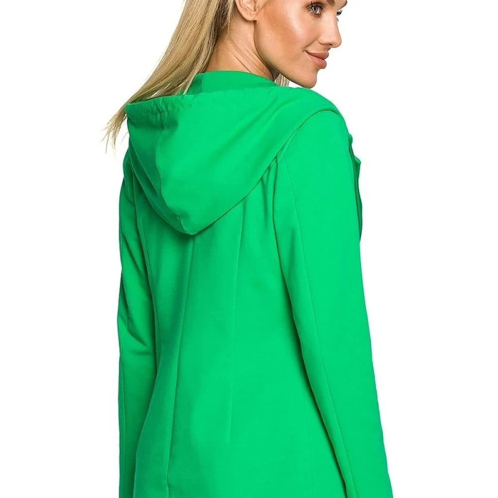 Knitted Jacket with Hood and Pockets