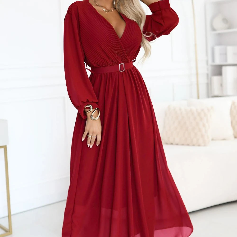 Elegant Burgundy Maxi Dress