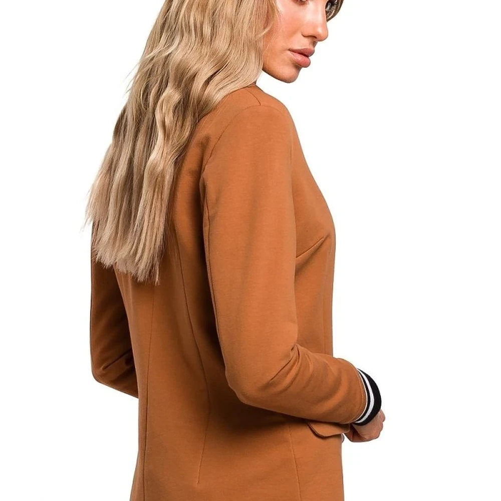 Classic Collar Jacket with Ribbed Finish