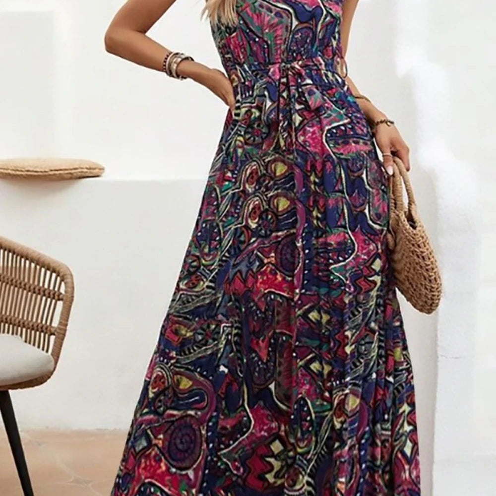 Floral Sleeveless Tie-Front Dress