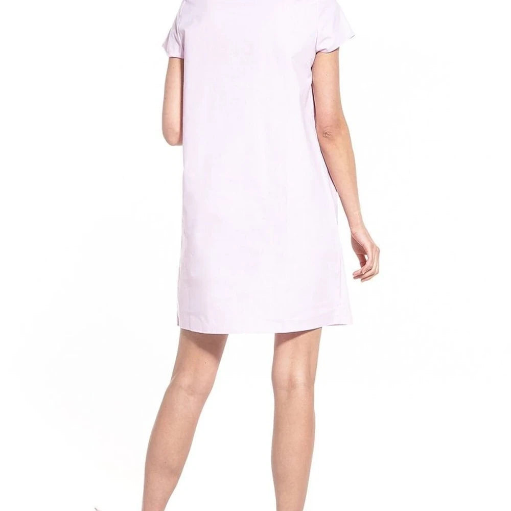 Boat Neck Short Sleeve Cotton Day Dress
