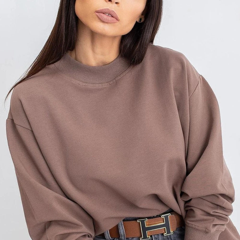 Women's Long Sleeve Stand Collar Sweatshirt