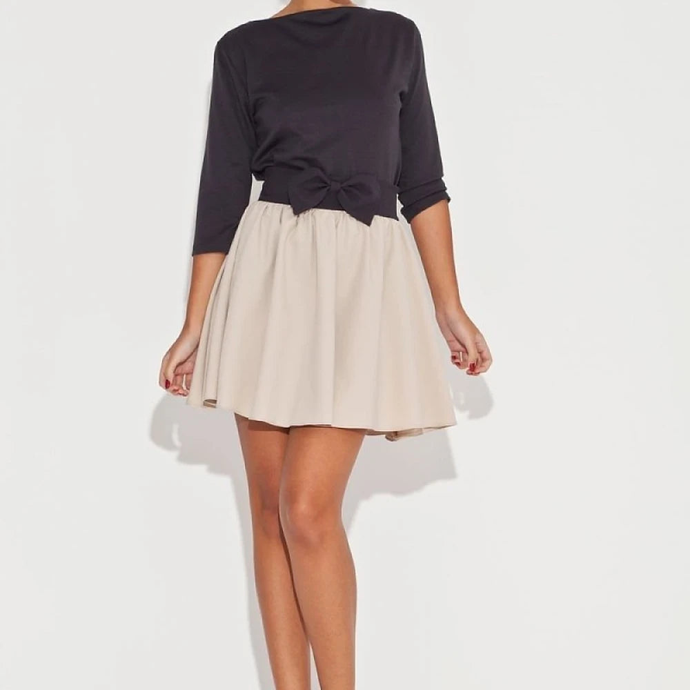 Flared Mini Skirt with Contrasting Belt
