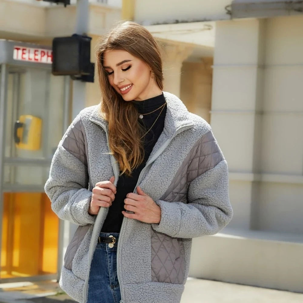 Collared Zip-Up Jacket with Pockets