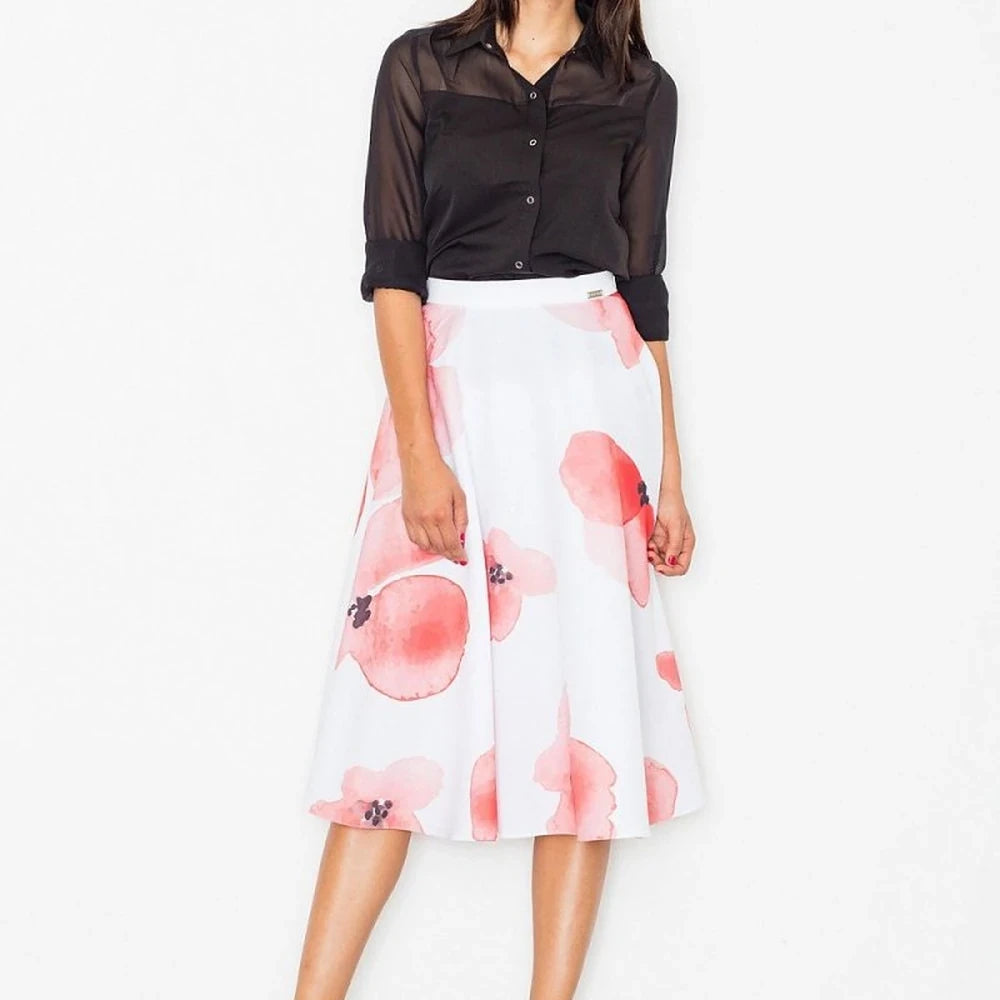 White Midi Skirt with Side Slit