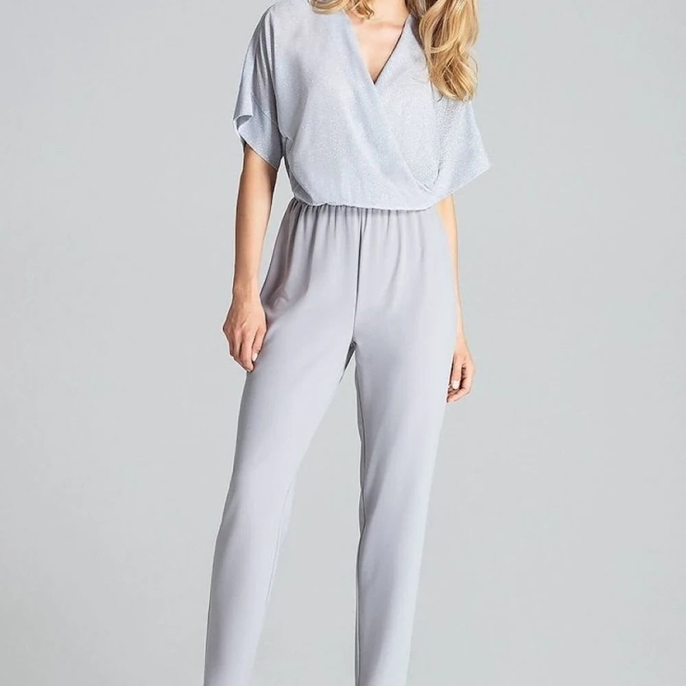 Elegant Navy Jumpsuit with Tapered Legs