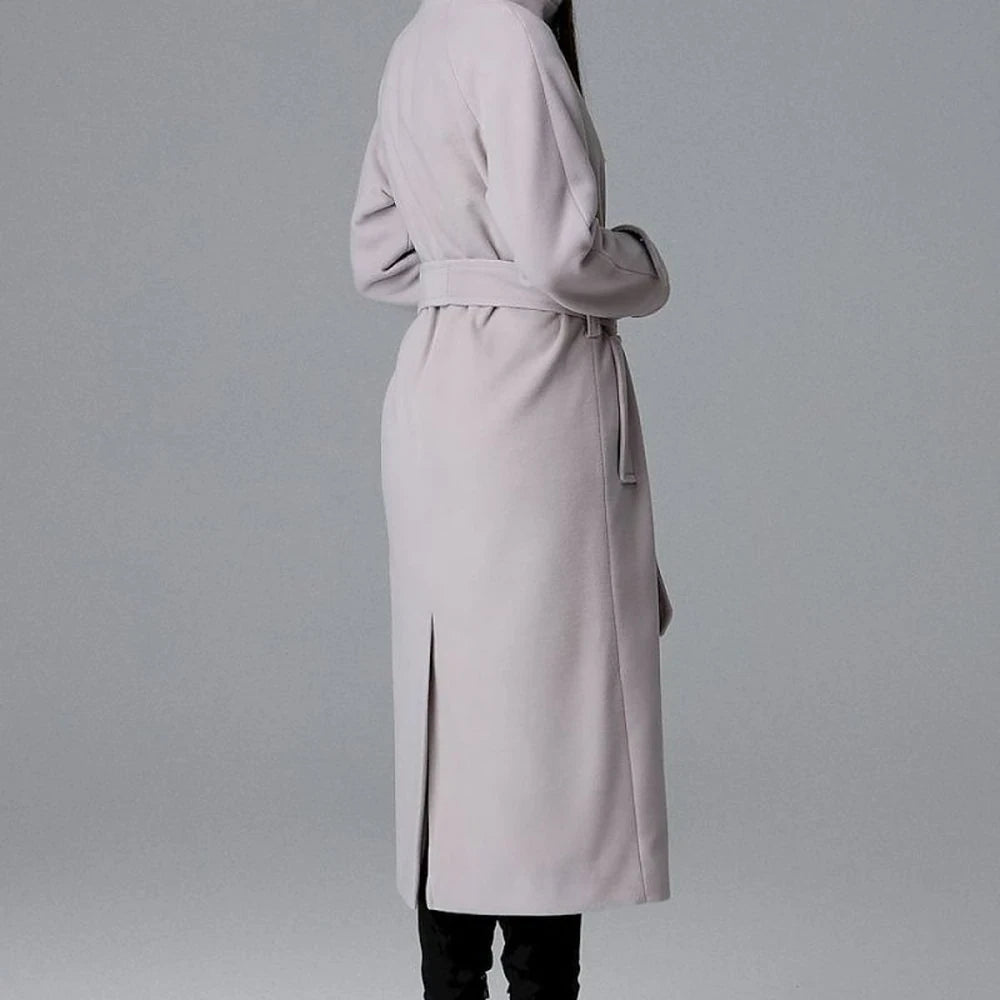 Long Single-Breasted Coat with Back Slit