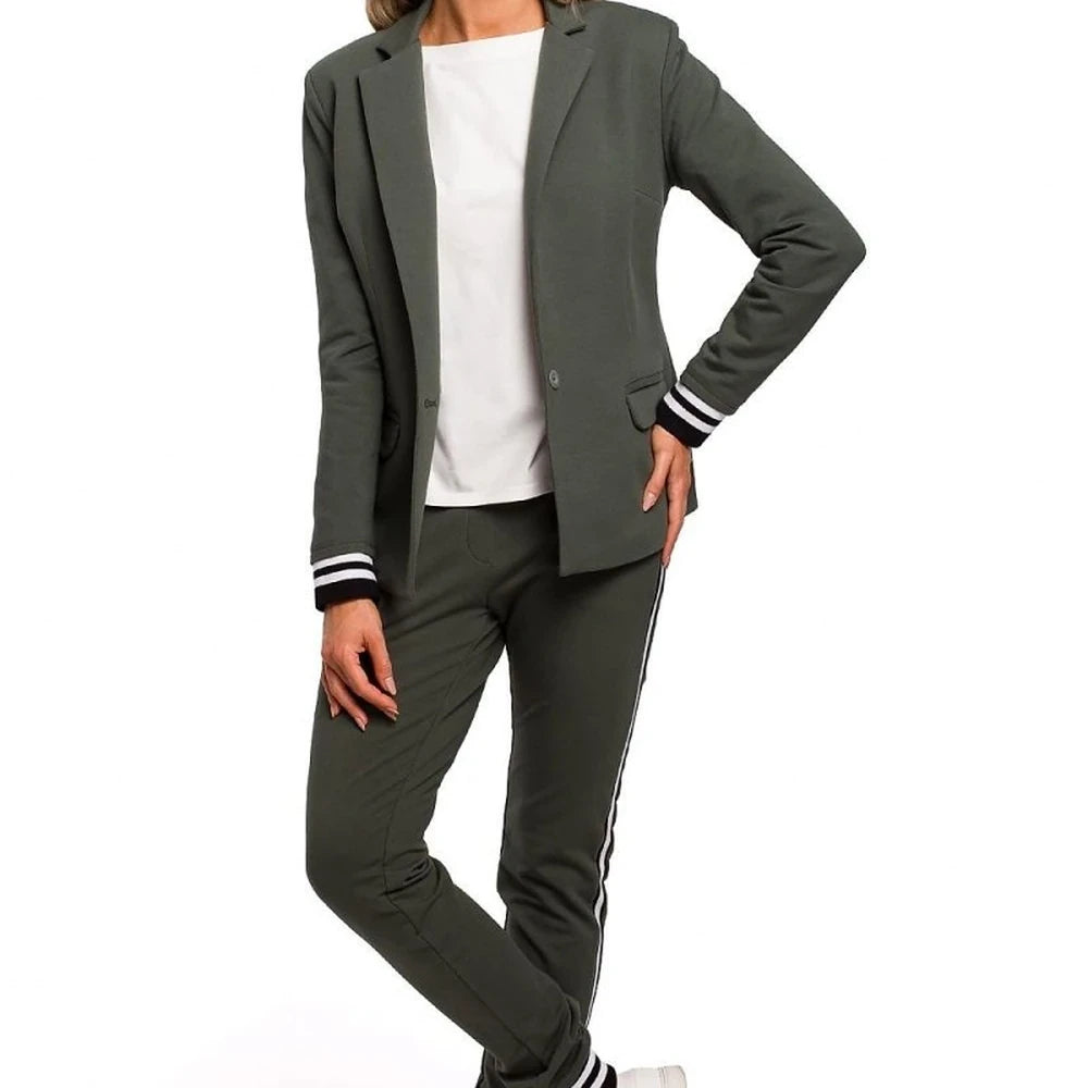 Classic Collar Jacket with Ribbed Finish