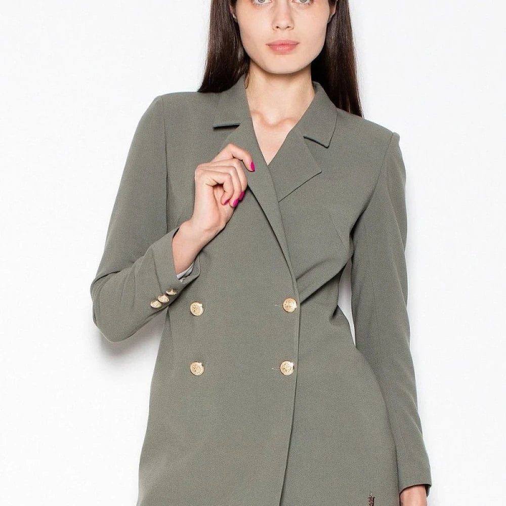 Elegant Double-Breasted Long Sleeve Jacket