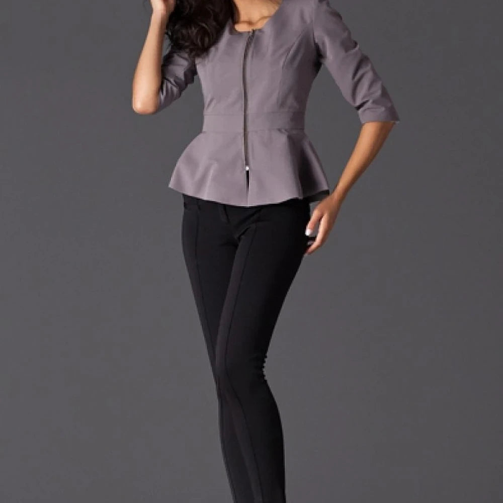 Chic Jacket with Basque and Belt
