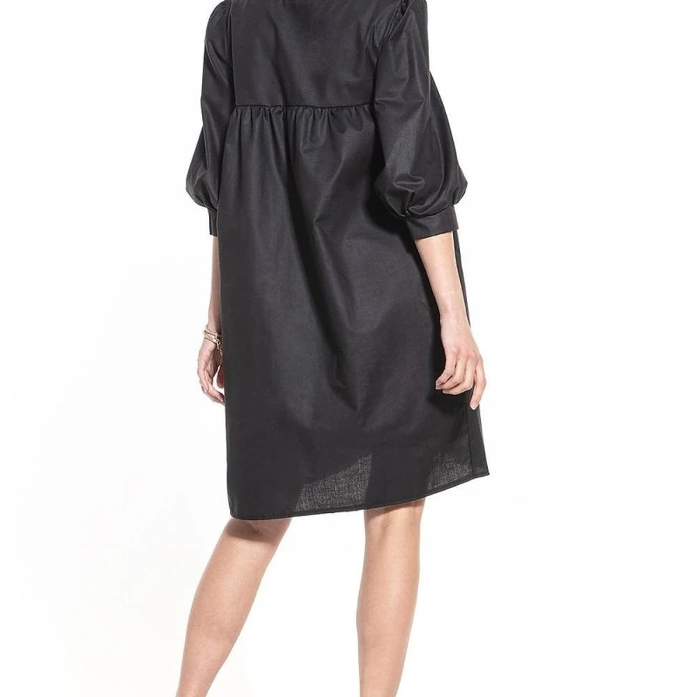 Cotton Midi Dress with Buffet Sleeves