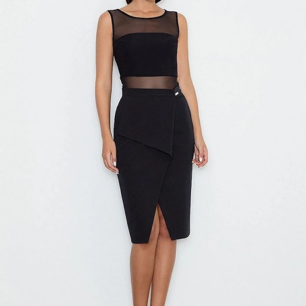 Cotton Blend Skirt with Front Flap