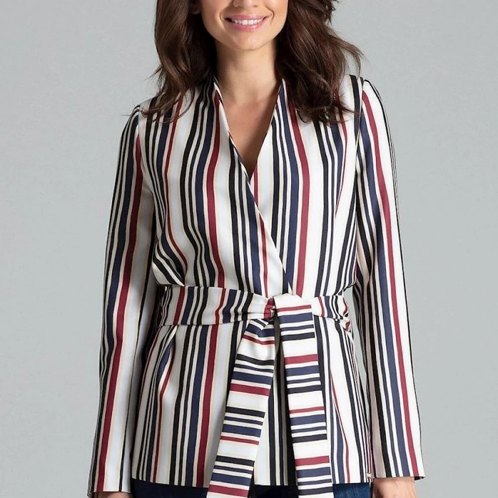 Floral Print Unlined Jacket with Sash