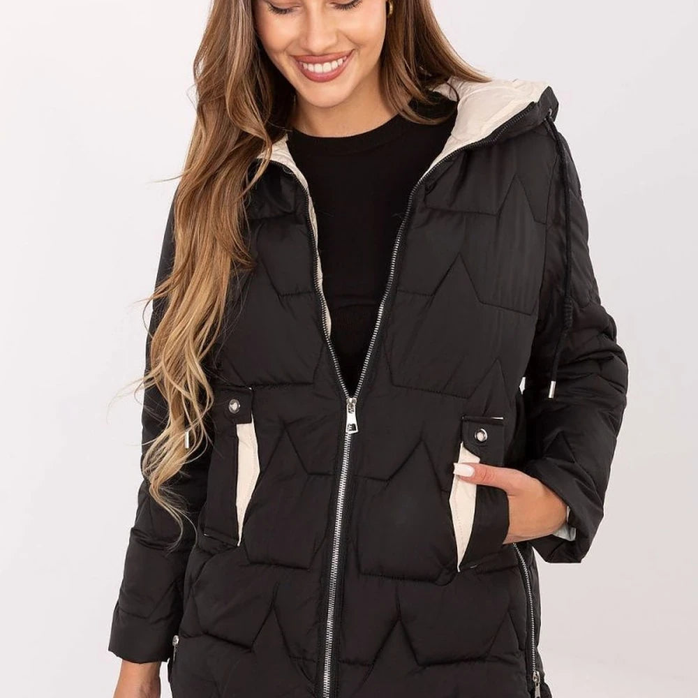 Quilted Detachable Hood Down Jacket