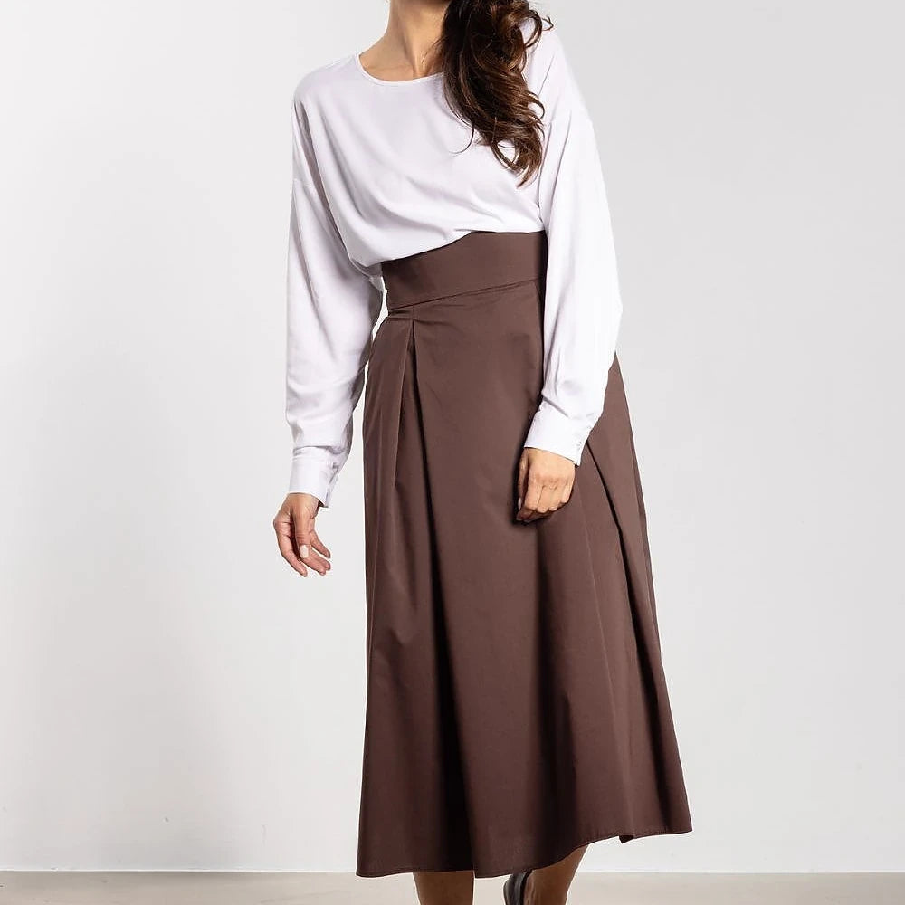 Midi Skirt with Tie Belt