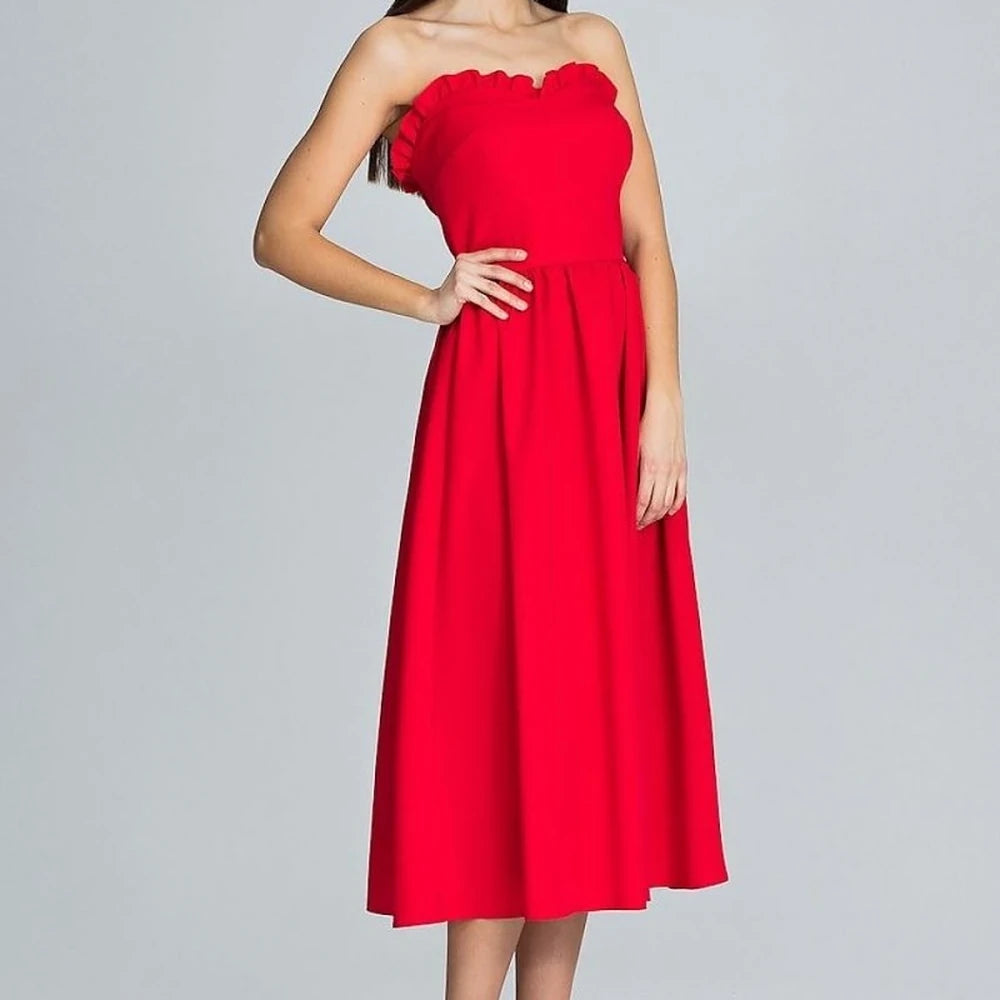 Romantic Ruffle Bodice Evening Dress