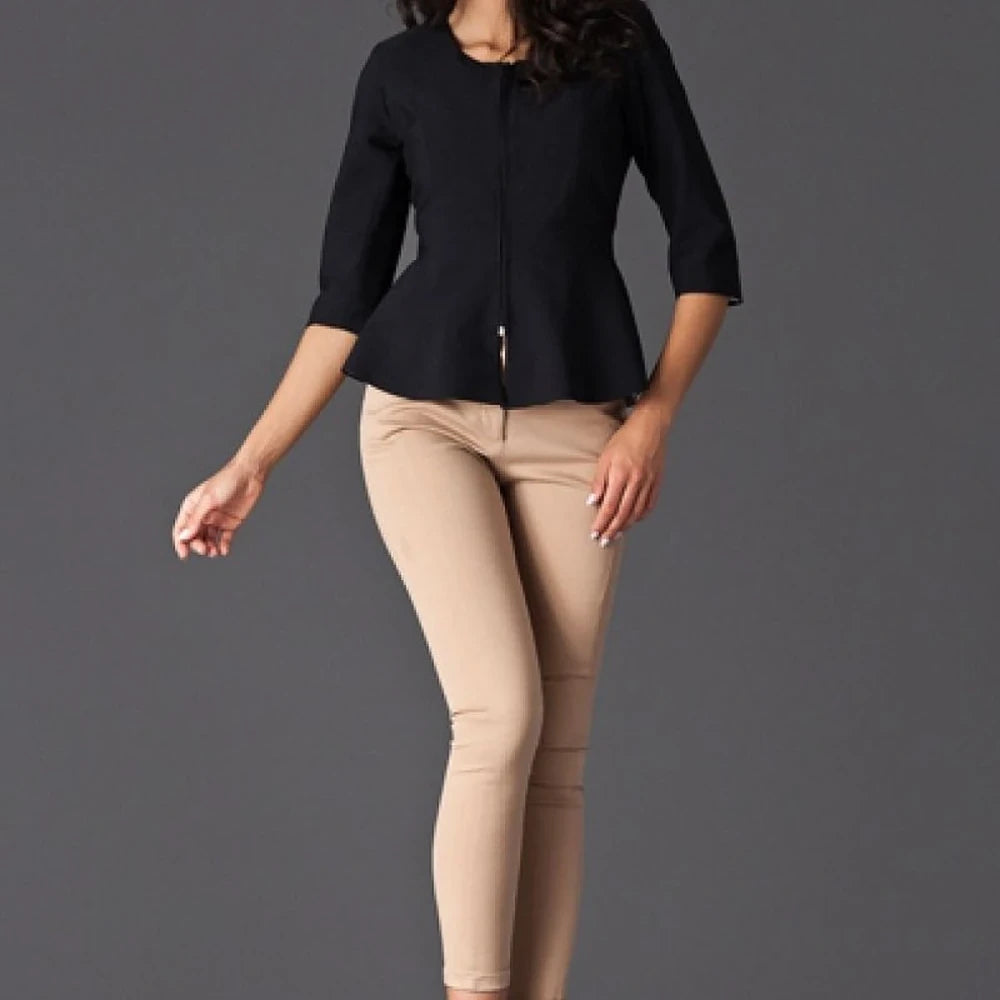 Chic Jacket with Basque and Belt