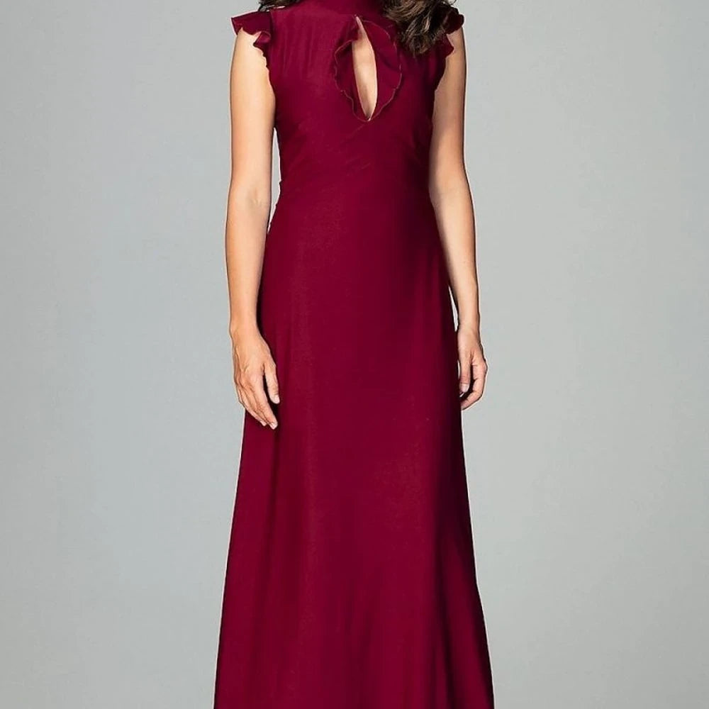 Maxi Cocktail Dress with Frills