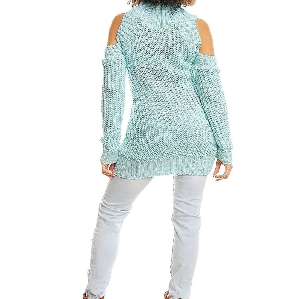 Hard-Knitted Maternity Jumper with Half-Zip