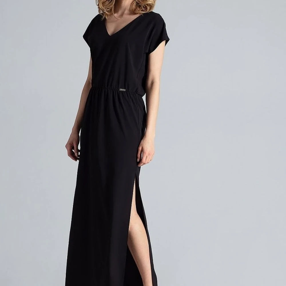 Light Maxi Dress with V-Neck