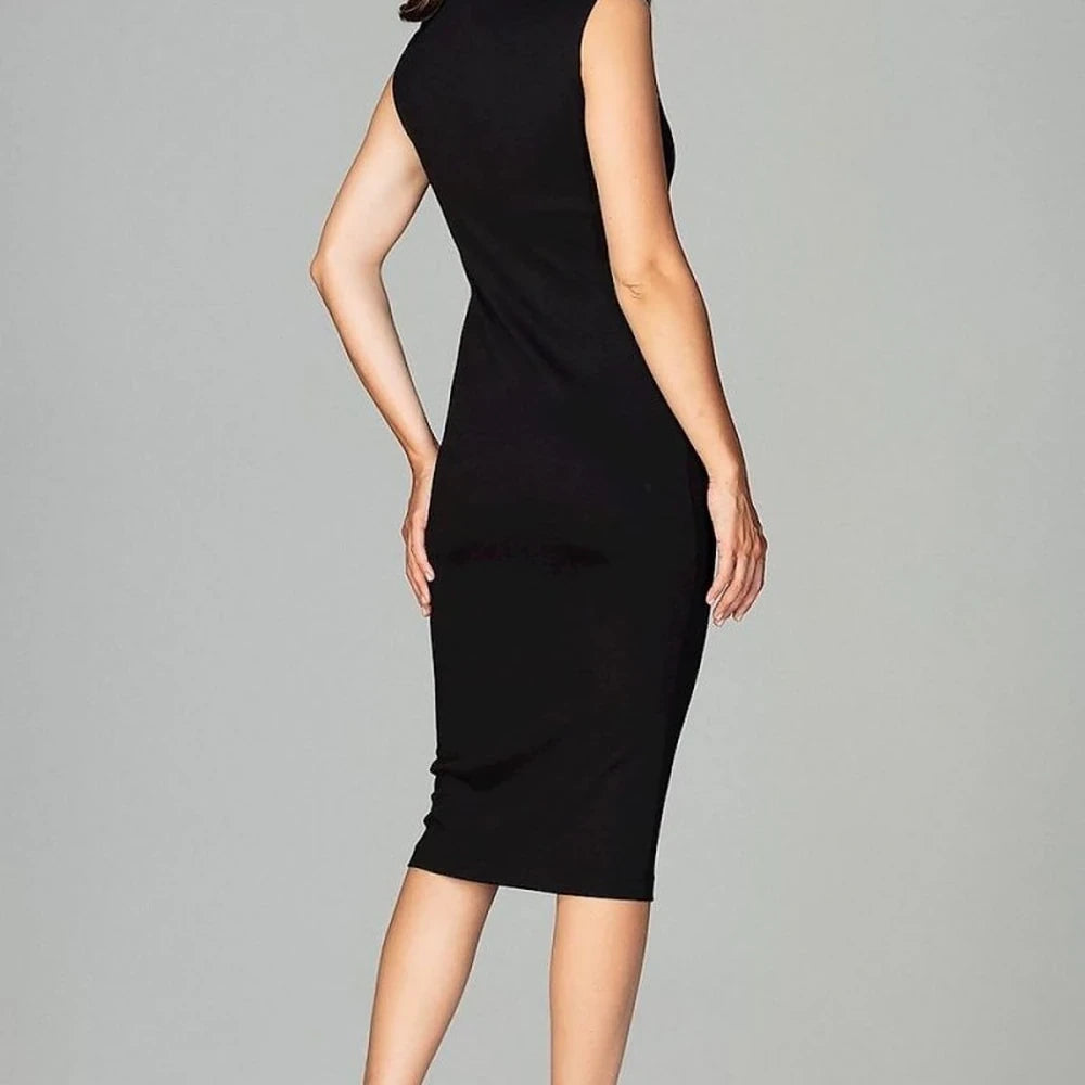 7/8 Length Sleeveless Dress with Back Zip