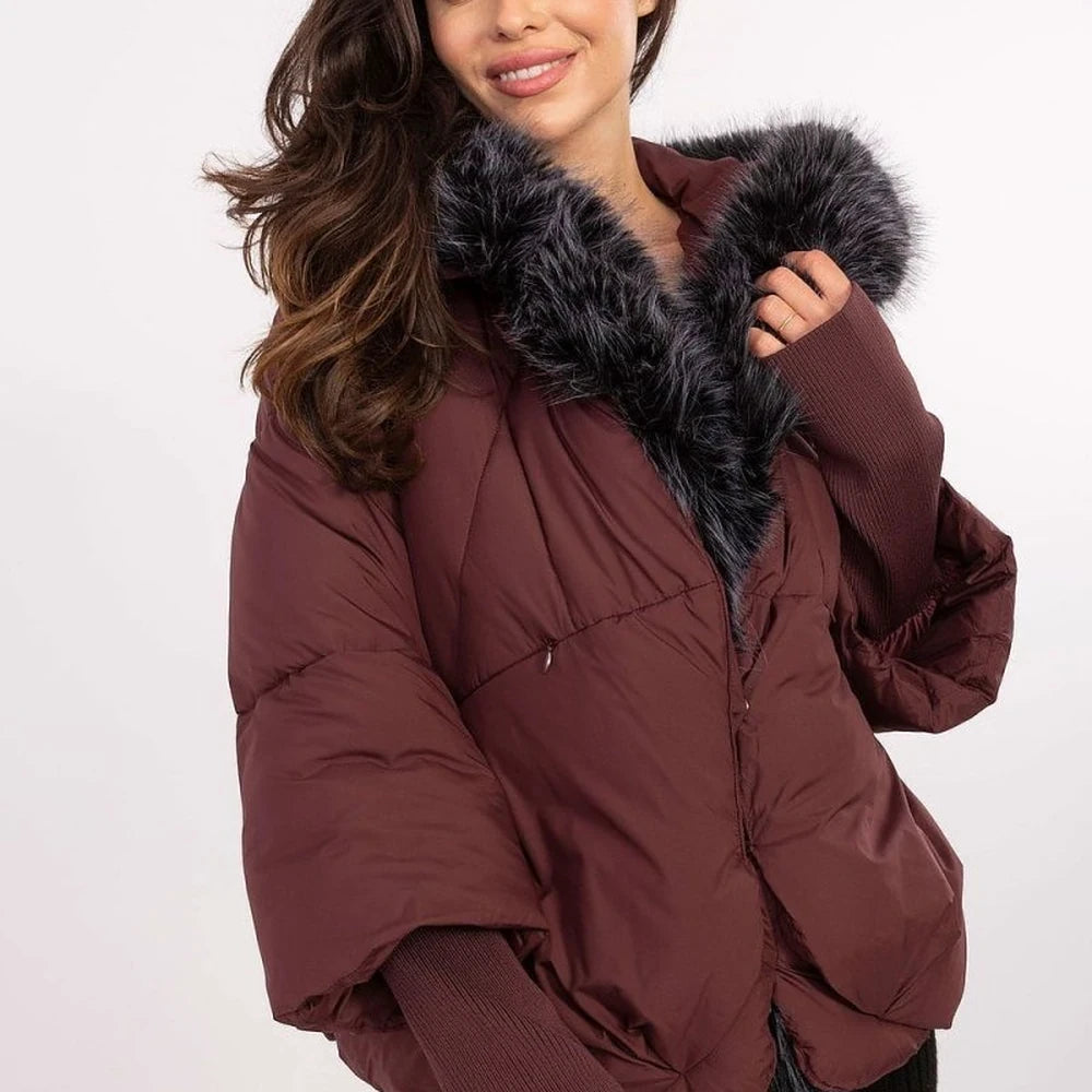 Beige Quilted Hooded Down Jacket