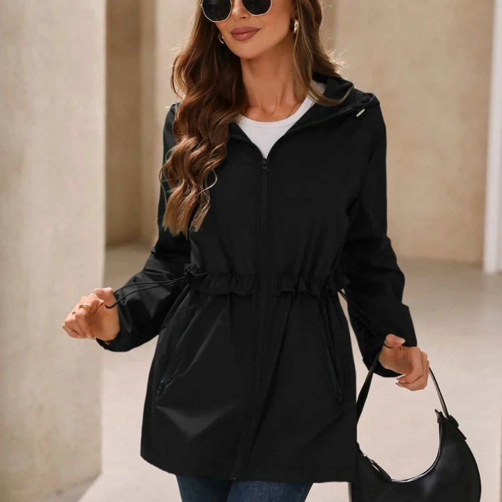 Waterproof Hooded Long Sleeve Windbreaker Jacket